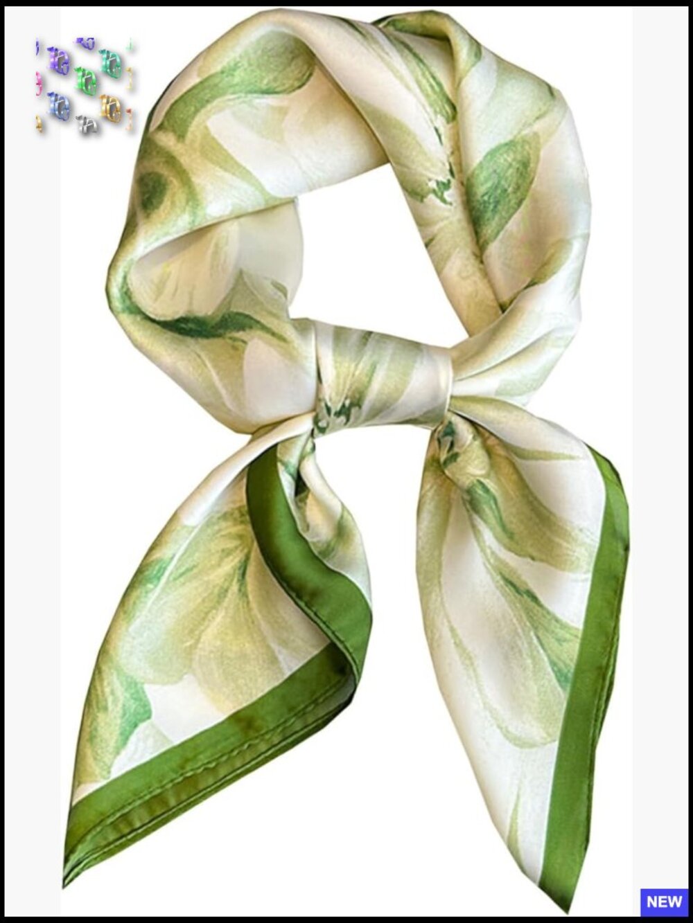 Silky Square Neck Scarf Fashion Lightweight Hair Bandana Accessory Wrap
